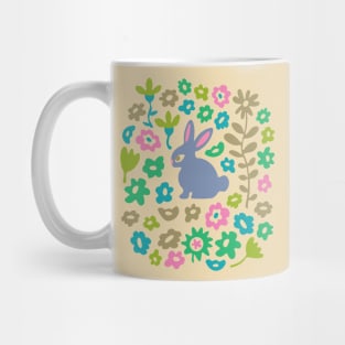 BUNNY RABBIT Cute Baby Animal with Flowers in Pastel Lavender Purple - Kids Easter Spring and 2023 Year of the Rabbit - UnBlink Studio by Jackie Tahara Mug